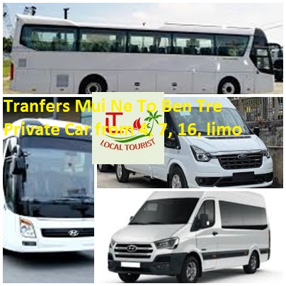 Tranfers Mui Ne To Ben Tre Private Car From 4, 7, 16, Limo