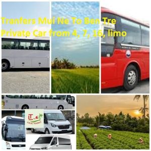 Tranfers Mui Ne To Ben Tre Private Car From 4, 7, 16, Limo