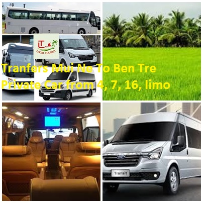 Tranfers Mui Ne To Ben Tre Private Car From 4, 7, 16, Limo