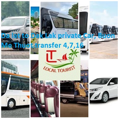 Da Lat To Dak Lak Private Car, Buon Me Thuot Transfer 4,7,16
