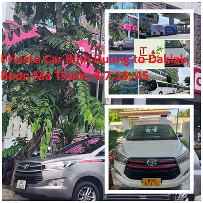 Private Car Binh Duong To Daklak, Buon Ma Thuot, 4,7,16, 45