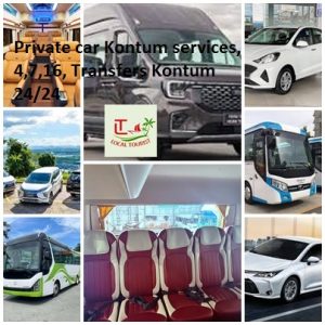 Private Car Kontum Services, 4,7,16, Transfers Kontum 24/24