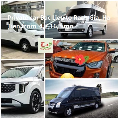 Private Car Bac Lieu To Rach Gia, Ha Tien From 4,7,16, Limo