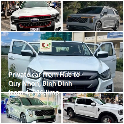 Private car from Hue to Quy Nhon, Binh Dinh from 4,7,16,limo Private Car From Hue To Quy Nhon, Binh Dinh From 4,7,16,limo