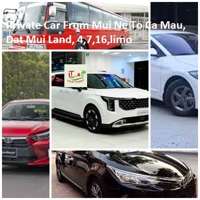 Private Car From Mui Ne To Ca Mau, Dat Mui Land, 4,7,16,limo