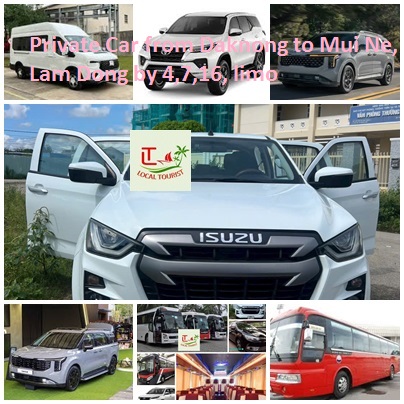 Private Car From Daknong To Mui Ne, Lam Dong By 4,7,16, Limo