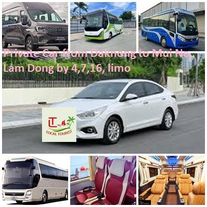 Private Car From Daknong To Mui Ne, Lam Dong By 4,7,16, Limo